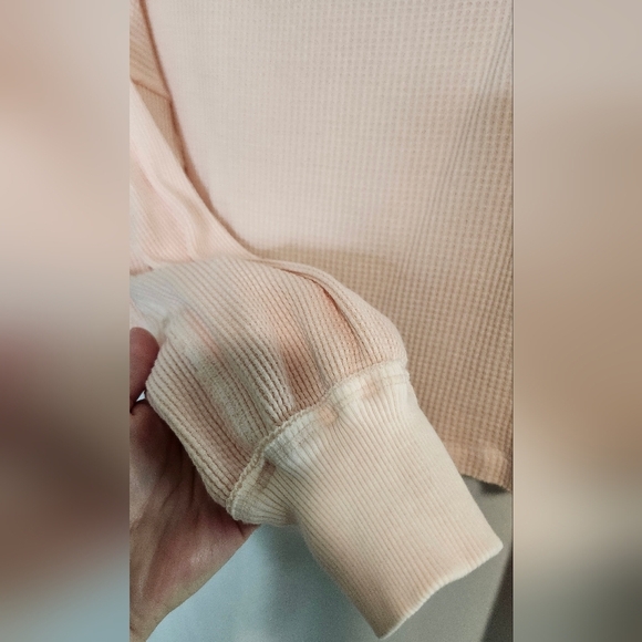 We The Free Close to You Top Womens Medium Light Peach Waffle Knit Lounge - Picture 2 of 7